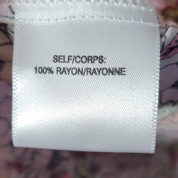 Jane & Delancey XL floral button-down blouse rayon longsleeve oversized pleated - Picture 8 of 9